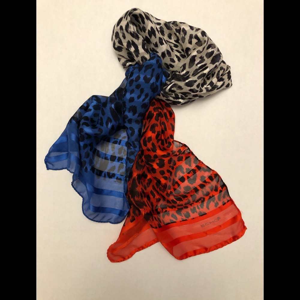 ECHO Animal Print “Red-White & Blue” Scarf